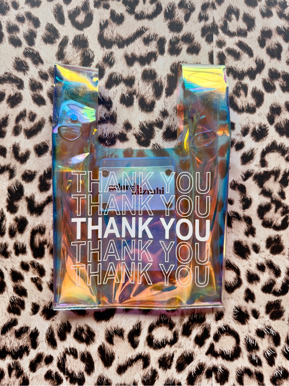 Gelareh Mizrahi Mini "Thank You" Bag - Iridescent Transparent